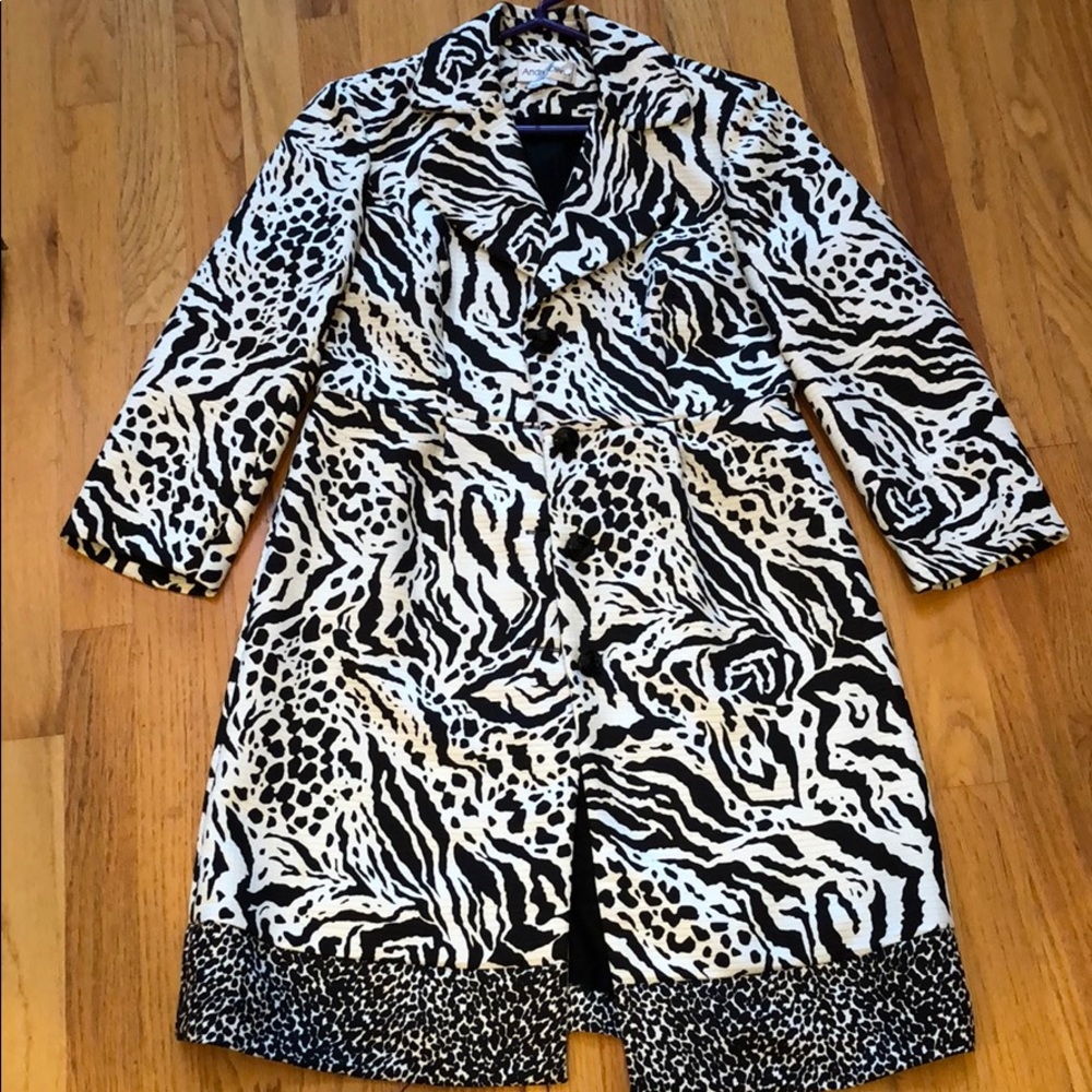Black and White Animal Print Coat
